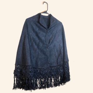 Authentic Alpaca Wool Poncho Made In Peru (XS/S)